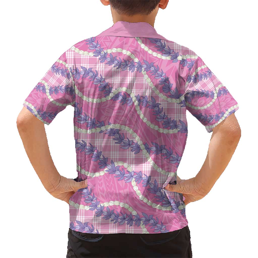 Pink Hawaii Palaka Honohono Pikake Hawaiian Shirt Hawaiian Orchid Lei Polynesian Pattern - Polynesian Pride