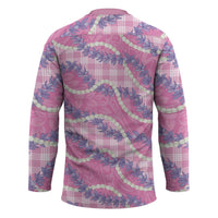 Pink Hawaii Palaka Honohono Pikake Hockey Jersey Hawaiian Orchid Lei Polynesian Pattern - Polynesian Pride