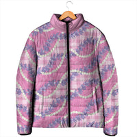 Pink Hawaii Palaka Honohono Pikake Padded Jacket Hawaiian Orchid Lei Polynesian Pattern - Polynesian Pride
