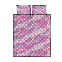 Pink Hawaii Palaka Honohono Pikake Quilt Bed Set Hawaiian Orchid Lei Polynesian Pattern - Polynesian Pride