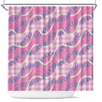 Pink Hawaii Palaka Honohono Pikake Shower Curtain Hawaiian Orchid Lei Polynesian Pattern - Polynesian Pride