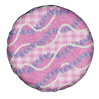 Pink Hawaii Palaka Honohono Pikake Spare Tire Cover Hawaiian Orchid Lei Polynesian Pattern - Polynesian Pride