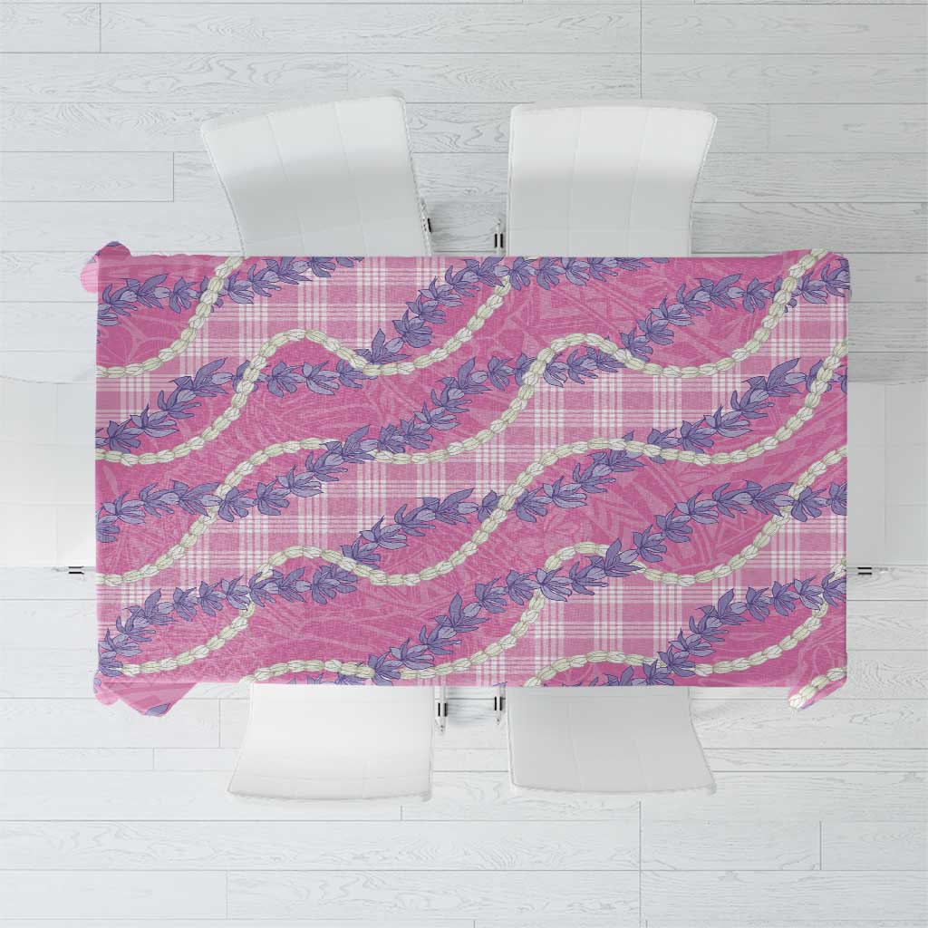 Pink Hawaii Palaka Honohono Pikake Tablecloth Hawaiian Orchid Lei Polynesian Pattern - Polynesian Pride