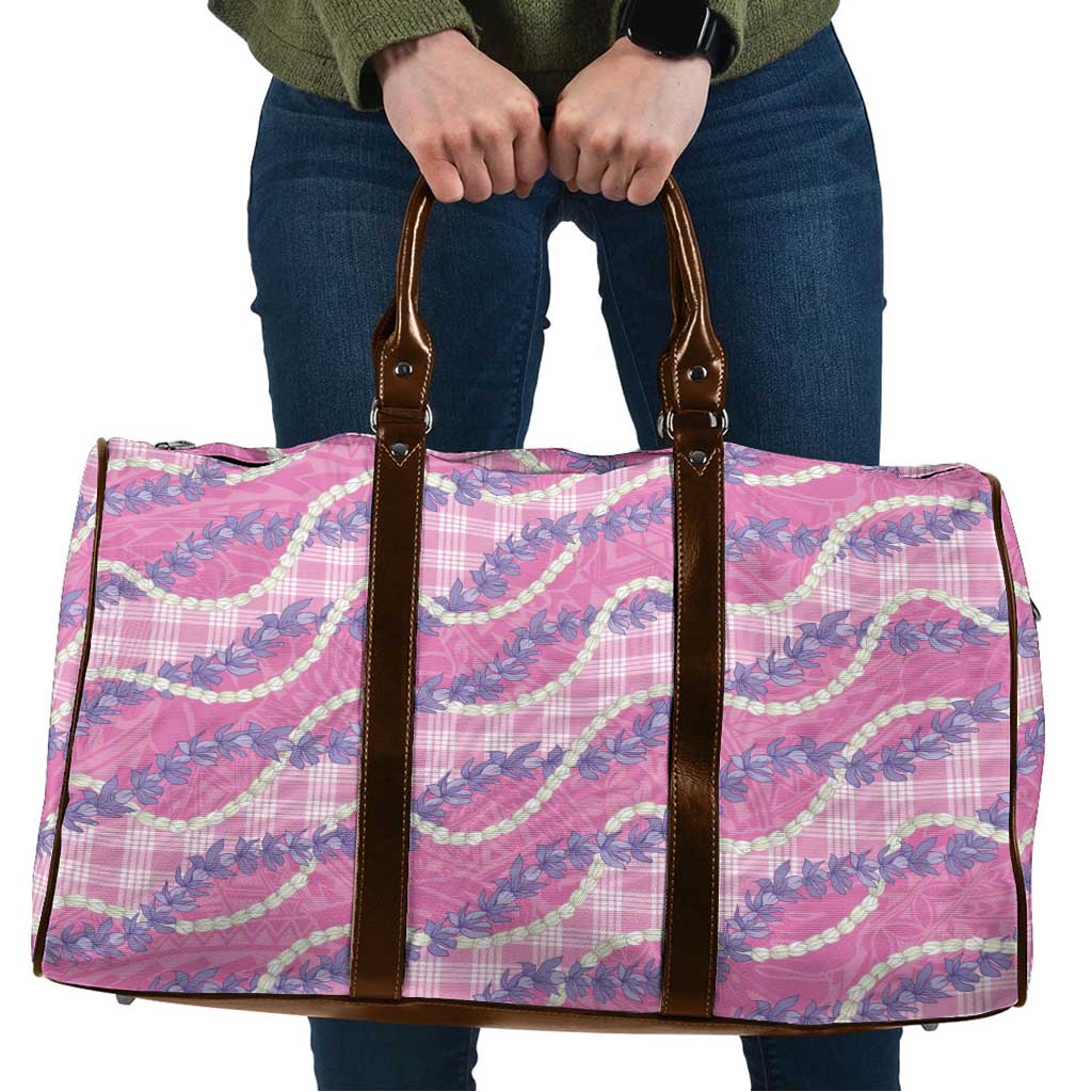 Pink Hawaii Palaka Honohono Pikake Travel Bag Hawaiian Orchid Lei Polynesian Pattern - Polynesian Pride