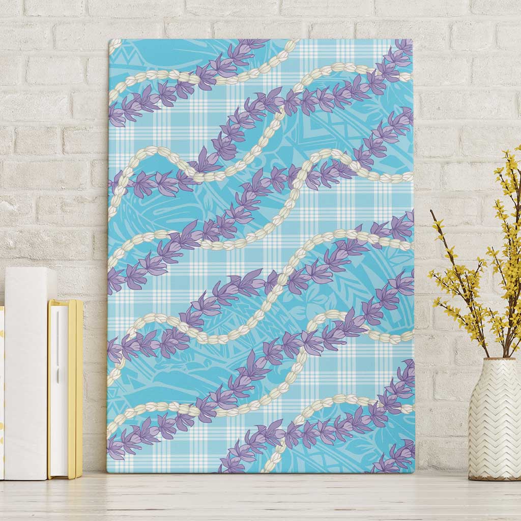 Blue Hawaii Palaka Honohono Pikake Canvas Wall Art Hawaiian Orchid Lei Polynesian Pattern LT14 Without Frame Blue - Polynesian Pride