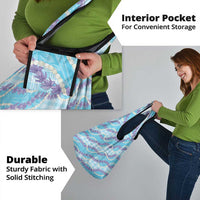 Blue Hawaii Palaka Honohono Pikake Grocery Bag Hawaiian Orchid Lei Polynesian Pattern - Polynesian Pride