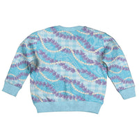 Blue Hawaii Palaka Honohono Pikake Kid Ugly Christmas Sweater Hawaiian Orchid Lei Polynesian Pattern - Polynesian Pride