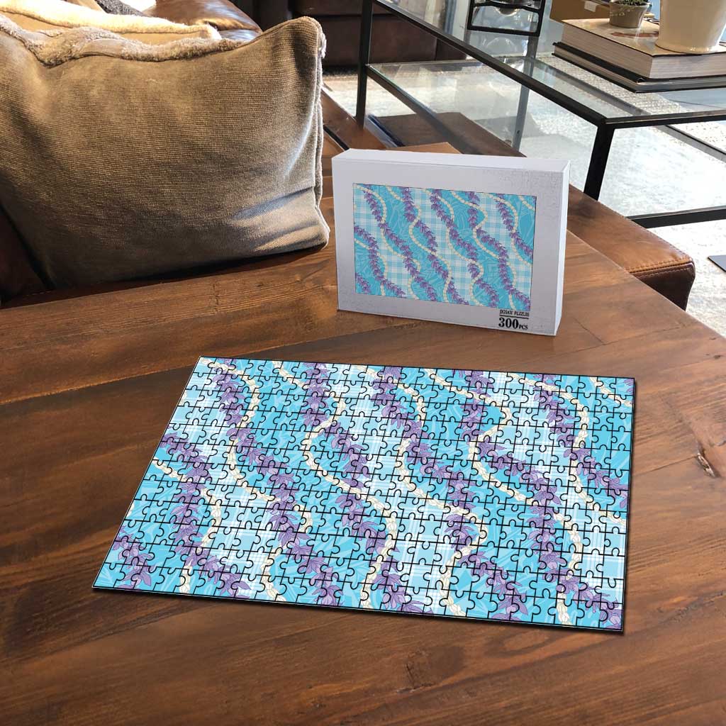 Blue Hawaii Palaka Honohono Pikake Puzzle Hawaiian Orchid Lei Polynesian Pattern - Polynesian Pride