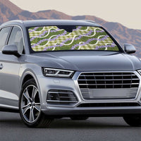 Green Hawaii Palaka Honohono Pikake Auto Sun Shade Hawaiian Orchid Lei Polynesian Pattern - Polynesian Pride