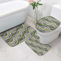 Green Hawaii Palaka Honohono Pikake Bathroom Set Hawaiian Orchid Lei Polynesian Pattern - Polynesian Pride