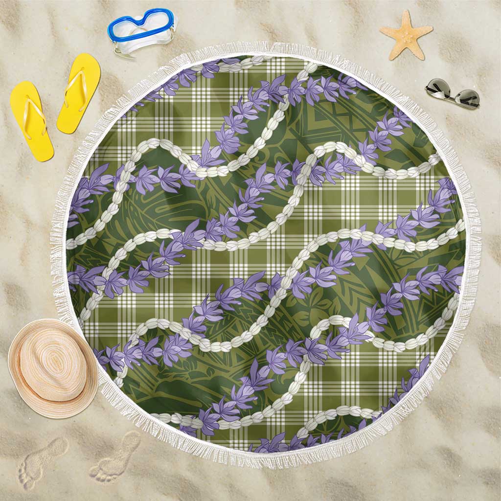 Green Hawaii Palaka Honohono Pikake Beach Blanket Hawaiian Orchid Lei Polynesian Pattern LT14 One Size 150cm Green - Polynesian Pride