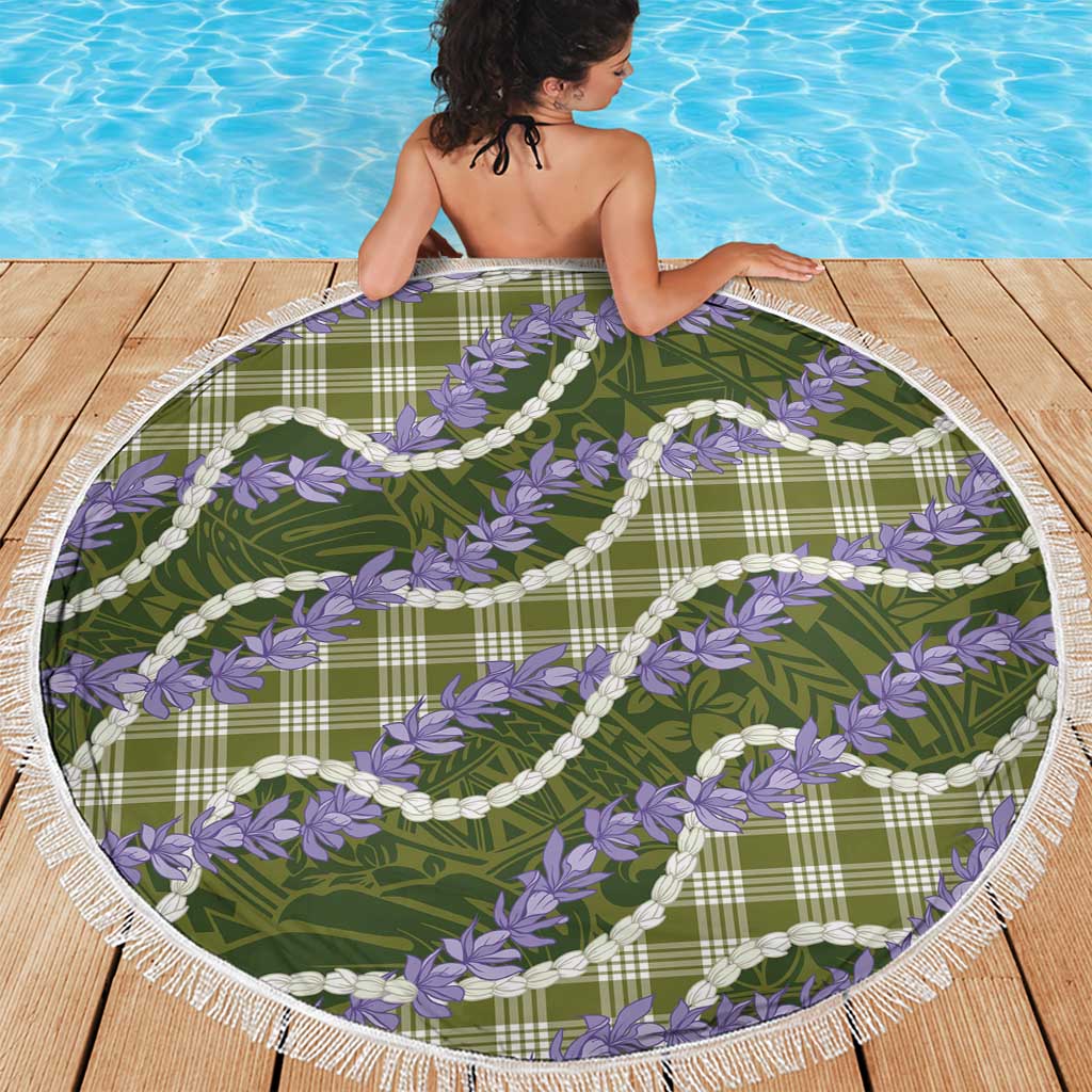 Green Hawaii Palaka Honohono Pikake Beach Blanket Hawaiian Orchid Lei Polynesian Pattern - Polynesian Pride