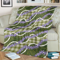 Green Hawaii Palaka Honohono Pikake Blanket Hawaiian Orchid Lei Polynesian Pattern - Polynesian Pride