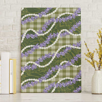 Green Hawaii Palaka Honohono Pikake Canvas Wall Art Hawaiian Orchid Lei Polynesian Pattern - Polynesian Pride