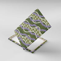 Green Hawaii Palaka Honohono Pikake Canvas Wall Art Hawaiian Orchid Lei Polynesian Pattern - Polynesian Pride