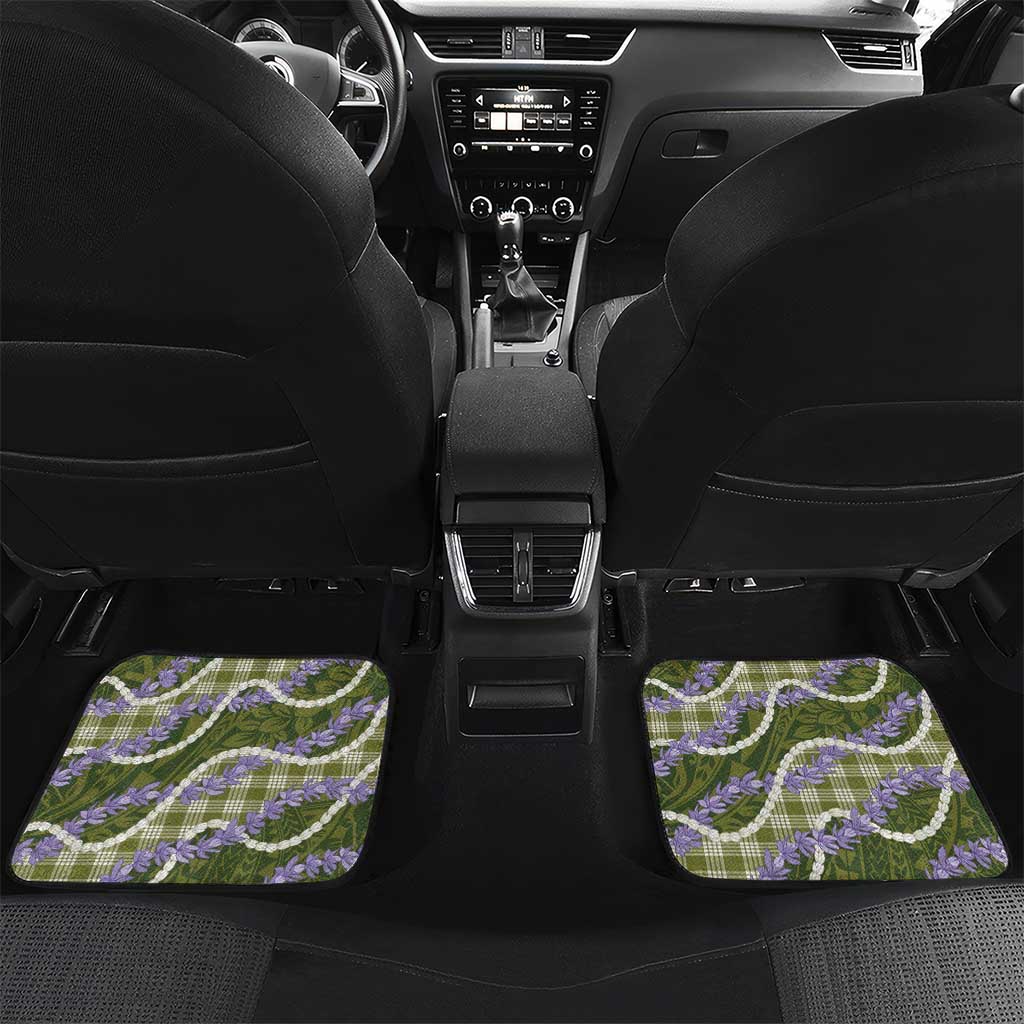 Green Hawaii Palaka Honohono Pikake Car Mats Hawaiian Orchid Lei Polynesian Pattern - Polynesian Pride