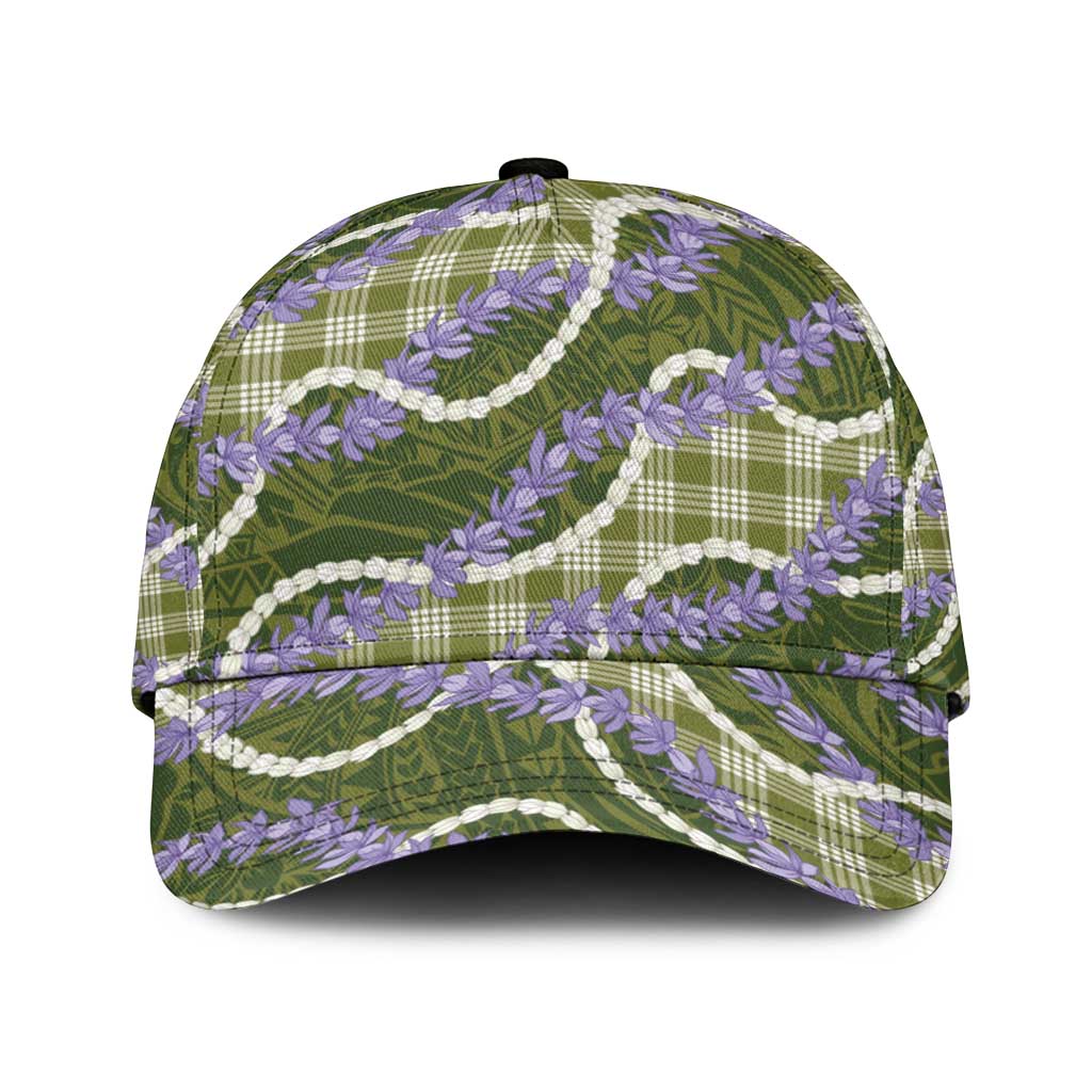 Green Hawaii Palaka Honohono Pikake Classic Cap Hawaiian Orchid Lei Polynesian Pattern - Polynesian Pride