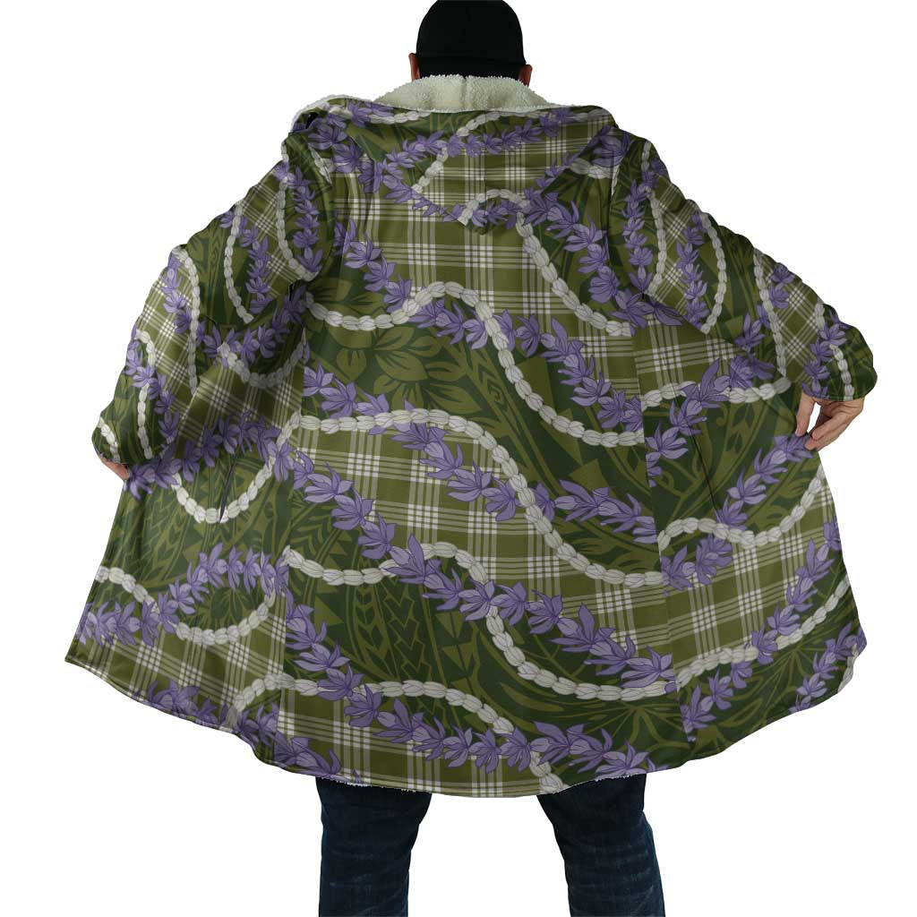 Green Hawaii Palaka Honohono Pikake Cloak Hawaiian Orchid Lei Polynesian Pattern - Polynesian Pride