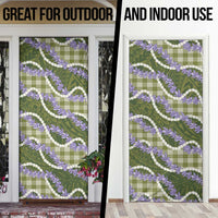 Green Hawaii Palaka Honohono Pikake Door Cover Hawaiian Orchid Lei Polynesian Pattern - Polynesian Pride