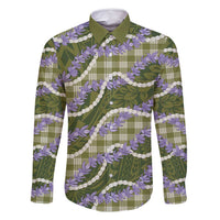 Green Hawaii Palaka Honohono Pikake Family Matching Summer Maxi Dress and Hawaiian Shirt Hawaiian Orchid Lei Polynesian Pattern - Polynesian Pride