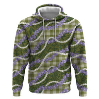 Green Hawaii Palaka Honohono Pikake Hoodie Hawaiian Orchid Lei Polynesian Pattern - Polynesian Pride