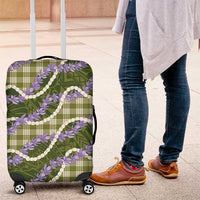 Green Hawaii Palaka Honohono Pikake Luggage Cover Hawaiian Orchid Lei Polynesian Pattern - Polynesian Pride