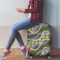 Green Hawaii Palaka Honohono Pikake Luggage Cover Hawaiian Orchid Lei Polynesian Pattern - Polynesian Pride