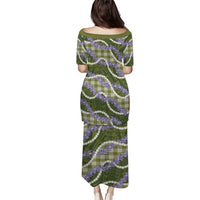 Green Hawaii Palaka Honohono Pikake Puletasi Hawaiian Orchid Lei Polynesian Pattern - Polynesian Pride