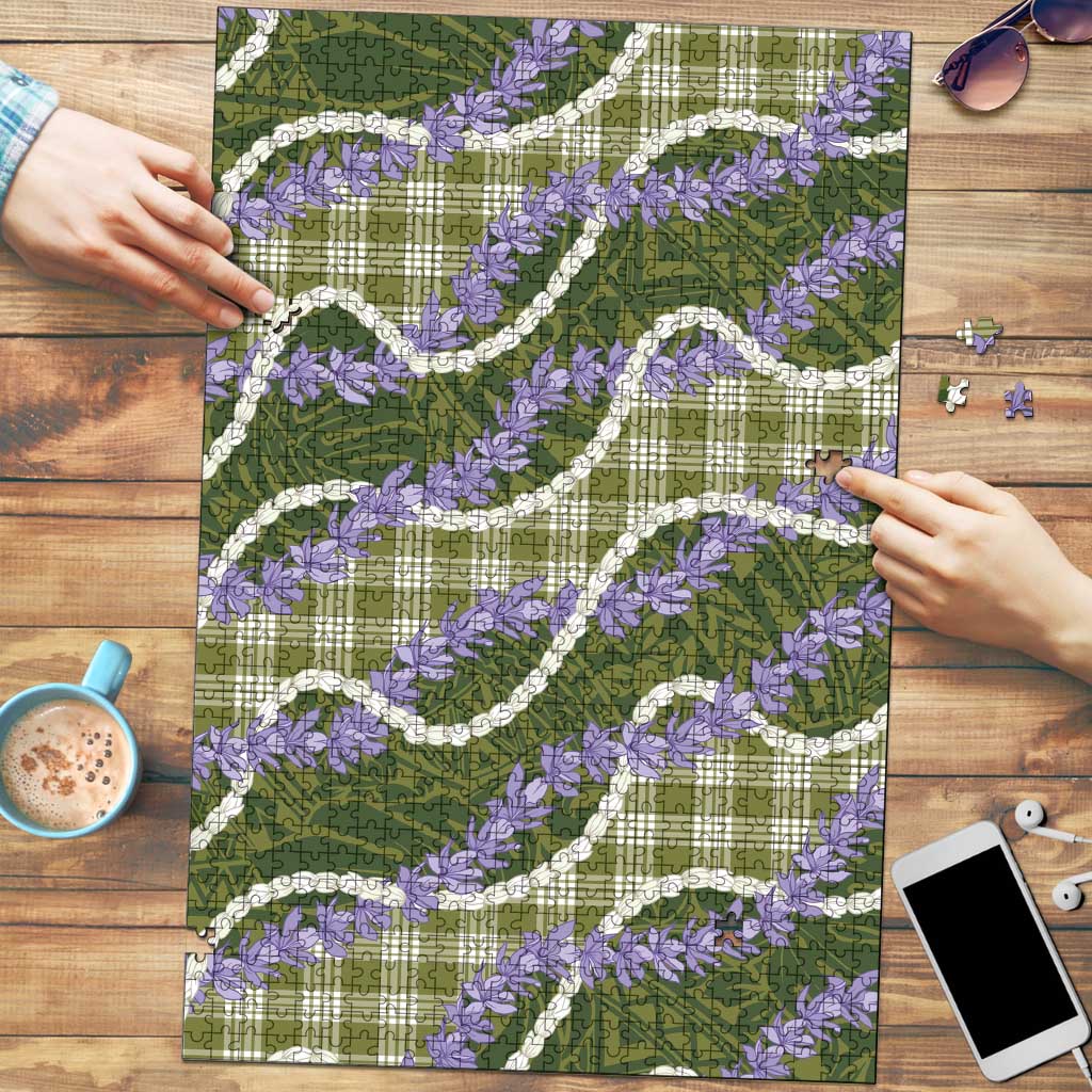 Green Hawaii Palaka Honohono Pikake Puzzle Hawaiian Orchid Lei Polynesian Pattern LT14 Green - Polynesian Pride