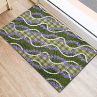 Green Hawaii Palaka Honohono Pikake Rubber Doormat Hawaiian Orchid Lei Polynesian Pattern - Polynesian Pride