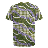 Green Hawaii Palaka Honohono Pikake Rugby Jersey Hawaiian Orchid Lei Polynesian Pattern - Polynesian Pride