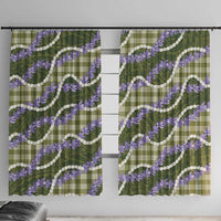 Green Hawaii Palaka Honohono Pikake Window Curtain Hawaiian Orchid Lei Polynesian Pattern - Polynesian Pride