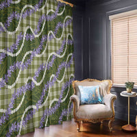 Green Hawaii Palaka Honohono Pikake Window Curtain Hawaiian Orchid Lei Polynesian Pattern - Polynesian Pride