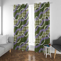 Green Hawaii Palaka Honohono Pikake Window Curtain Hawaiian Orchid Lei Polynesian Pattern - Polynesian Pride