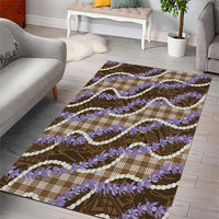 Brown Hawaii Palaka Honohono Pikake Area Rug Hawaiian Orchid Lei Polynesian Pattern - Polynesian Pride