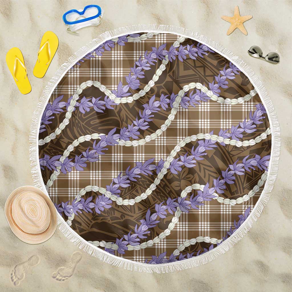 Brown Hawaii Palaka Honohono Pikake Beach Blanket Hawaiian Orchid Lei Polynesian Pattern LT14 One Size 150cm Brown - Polynesian Pride