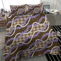 Brown Hawaii Palaka Honohono Pikake Bedding Set Hawaiian Orchid Lei Polynesian Pattern - Polynesian Pride