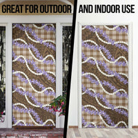 Brown Hawaii Palaka Honohono Pikake Door Cover Hawaiian Orchid Lei Polynesian Pattern - Polynesian Pride