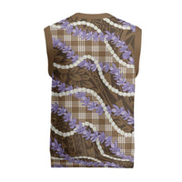 Brown Hawaii Palaka Honohono Pikake Christmas Knitted V-Neck Vest Hawaiian Orchid Lei Polynesian Pattern - Polynesian Pride
