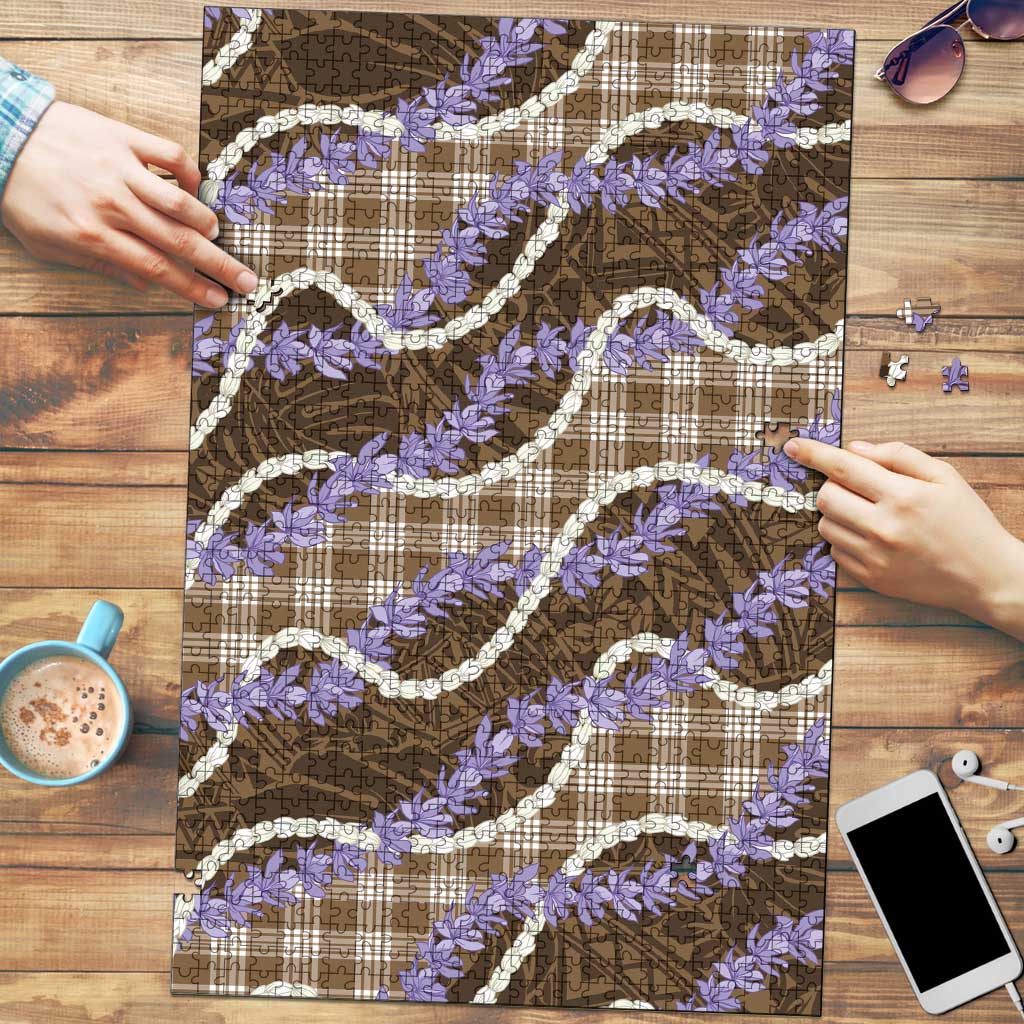 Brown Hawaii Palaka Honohono Pikake Puzzle Hawaiian Orchid Lei Polynesian Pattern LT14 Brown - Polynesian Pride