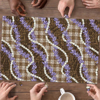 Brown Hawaii Palaka Honohono Pikake Puzzle Hawaiian Orchid Lei Polynesian Pattern - Polynesian Pride