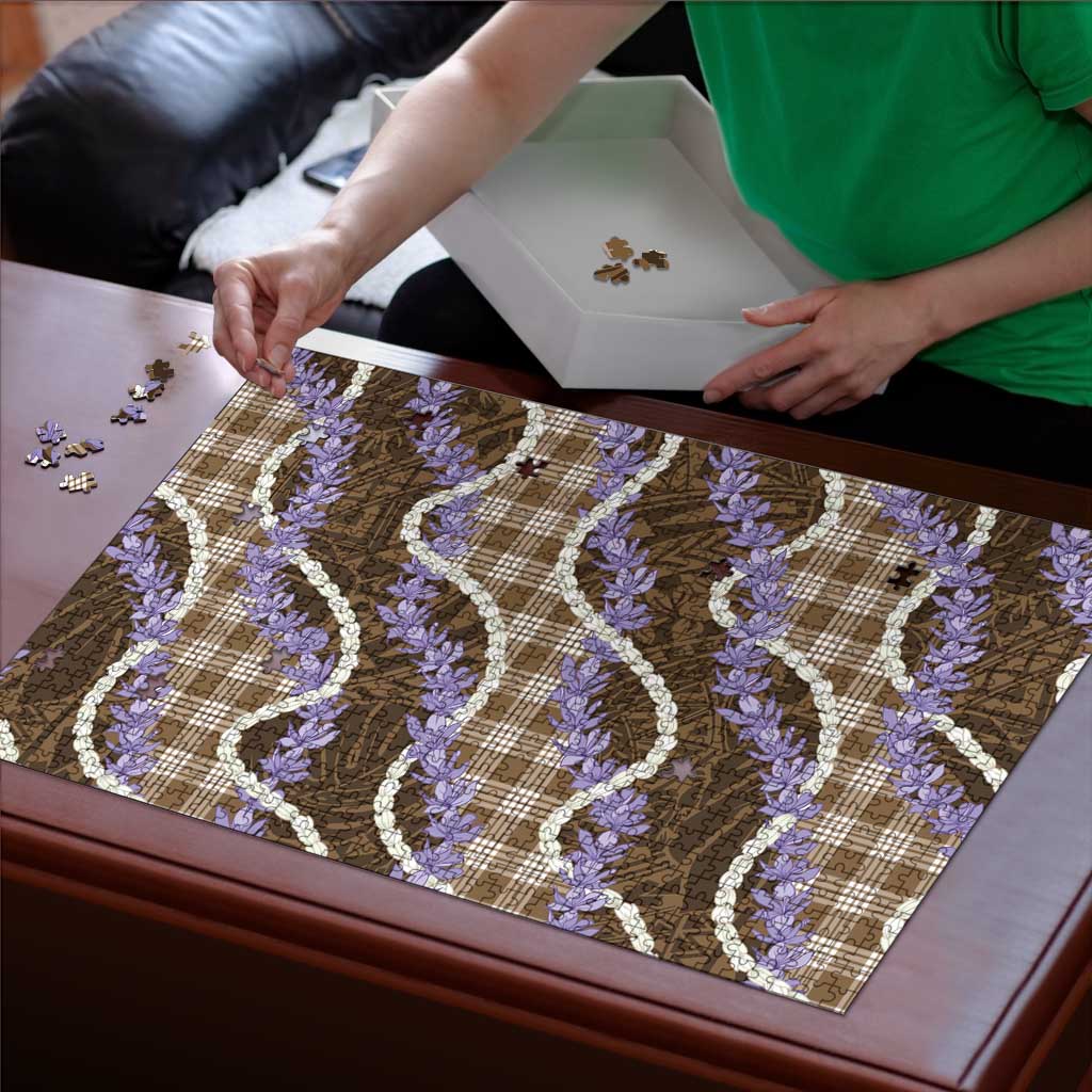 Brown Hawaii Palaka Honohono Pikake Puzzle Hawaiian Orchid Lei Polynesian Pattern - Polynesian Pride