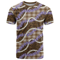 Brown Hawaii Palaka Honohono Pikake T Shirt Hawaiian Orchid Lei Polynesian Pattern - Polynesian Pride