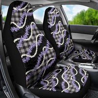 Black Hawaii Palaka Honohono Pikake Car Seat Cover Hawaiian Orchid Lei Polynesian Pattern - Polynesian Pride