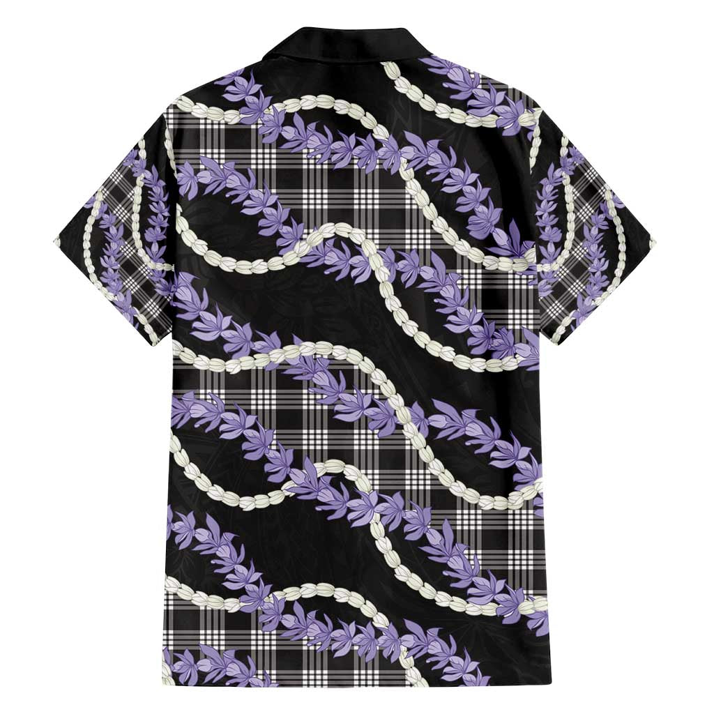 Black Hawaii Palaka Honohono Pikake Family Matching Off Shoulder Maxi Dress and Hawaiian Shirt Hawaiian Orchid Lei Polynesian Pattern - Polynesian Pride