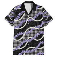 Black Hawaii Palaka Honohono Pikake Family Matching Off Shoulder Short Dress and Hawaiian Shirt Hawaiian Orchid Lei Polynesian Pattern - Polynesian Pride