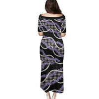 Black Hawaii Palaka Honohono Pikake Family Matching Puletasi and Hawaiian Shirt Hawaiian Orchid Lei Polynesian Pattern - Polynesian Pride