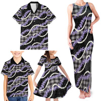 Black Hawaii Palaka Honohono Pikake Family Matching Tank Maxi Dress and Hawaiian Shirt Hawaiian Orchid Lei Polynesian Pattern - Polynesian Pride