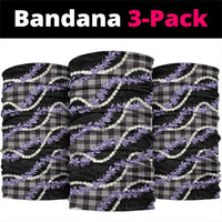 Black Hawaii Palaka Honohono Pikake Neck Gaiter Hawaiian Orchid Lei Polynesian Pattern - Polynesian Pride