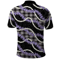 Black Hawaii Palaka Honohono Pikake Polo Shirt Hawaiian Orchid Lei Polynesian Pattern - Polynesian Pride